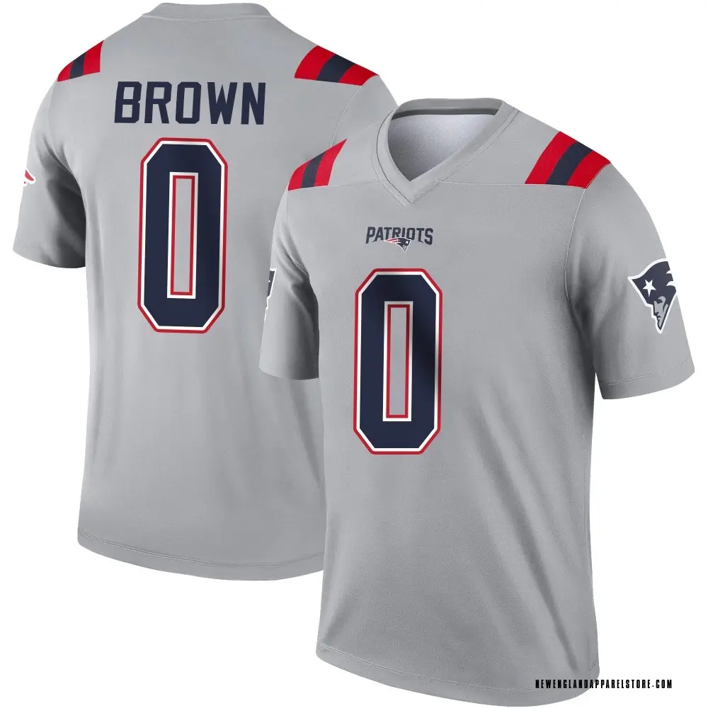A.J. Brown Men's Legend Gray New England Patriots Inverted Jersey