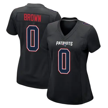 A.J. Brown Women's Game Black New England Patriots Carbon Fashion Jersey