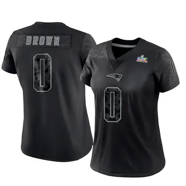 A.J. Brown Women's Limited Black New England Patriots Reflective Super Bowl LX Patch Jersey