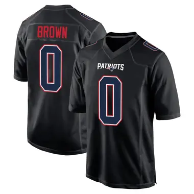 A.J. Brown Youth Game Black New England Patriots Carbon Fashion Jersey