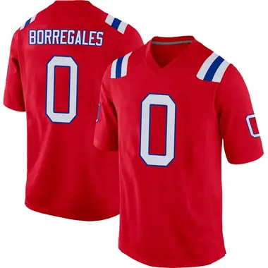 Andres Borregales Men's Game Red New England Patriots Alternate Jersey