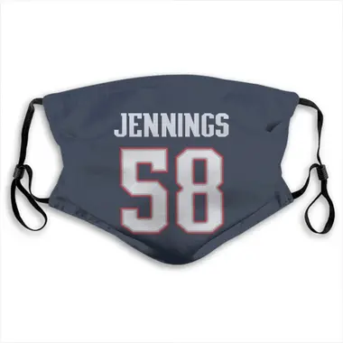 Anfernee Jennings Name & Number Navy New England Patriots Face Mask