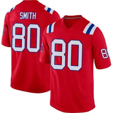 Brandon Smith Men's Game Red New England Patriots Alternate Jersey