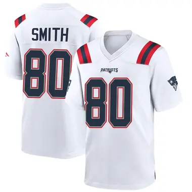 Brandon Smith Men's Game White New England Patriots Jersey