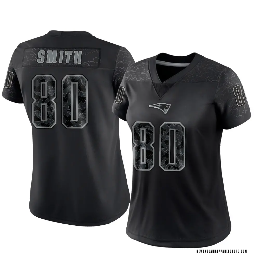 Brandon Smith Women's Limited Black New England Patriots Reflective Jersey