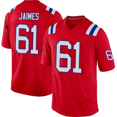 Brenden Jaimes Men's Game Red New England Patriots Alternate Jersey
