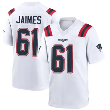 Brenden Jaimes Men's Game White New England Patriots Jersey
