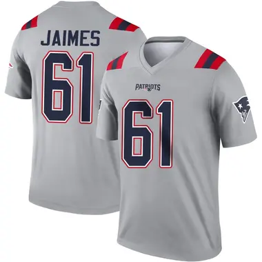 Brenden Jaimes Men's Legend Gray New England Patriots Inverted Jersey
