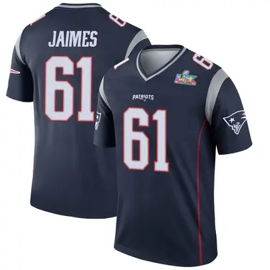 Brenden Jaimes Men's Legend Navy New England Patriots Super Bowl LX Patch Jersey