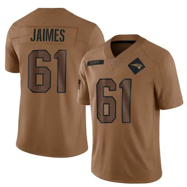Brenden Jaimes Men's Limited Brown New England Patriots 2023 Salute To Service Jersey