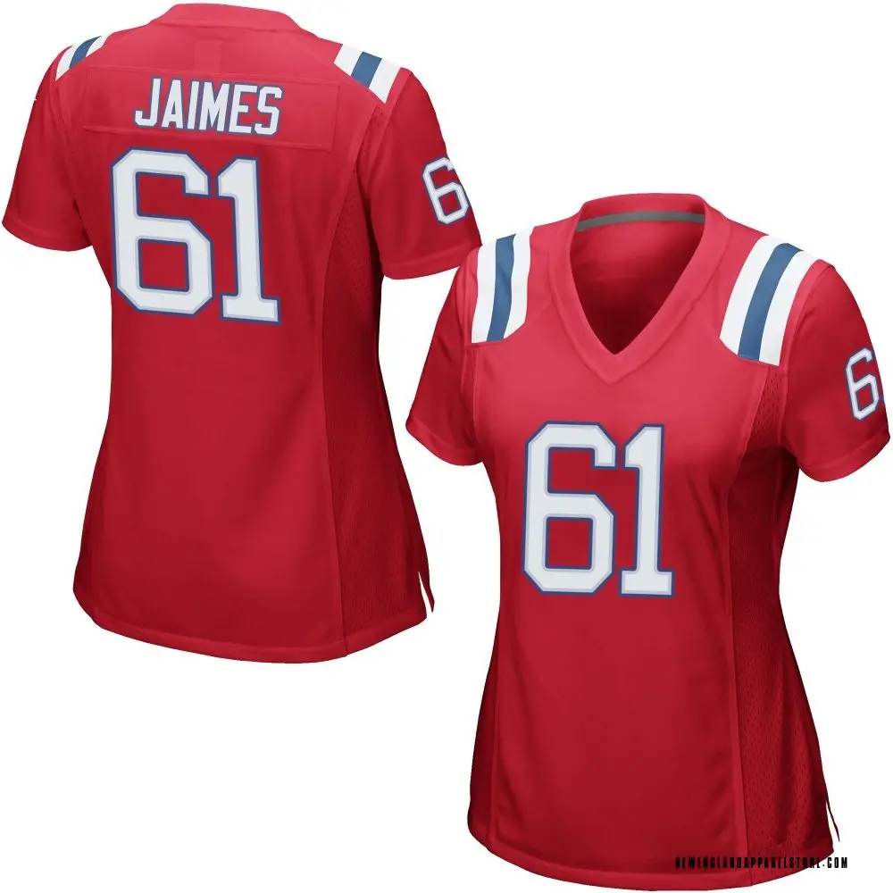 Brenden Jaimes Women's Game Red New England Patriots Alternate Jersey