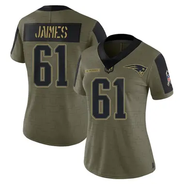 Brenden Jaimes Women's Limited Olive New England Patriots 2021 Salute To Service Jersey