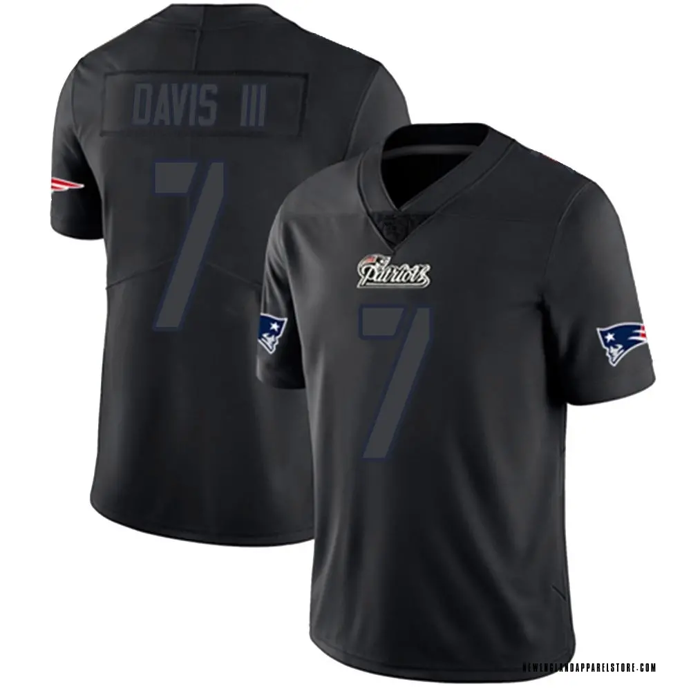 Carlton Davis III Men's Limited Black Impact New England Patriots Jersey