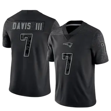 Carlton Davis III Men's Limited Black New England Patriots Reflective Jersey