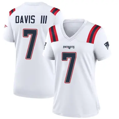 Carlton Davis III Women's Game White New England Patriots Jersey