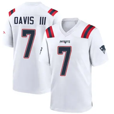 Carlton Davis III Youth Game White New England Patriots Jersey