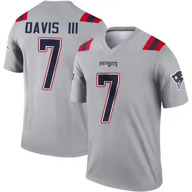 Carlton Davis III Youth Legend Gray New England Patriots Inverted Jersey