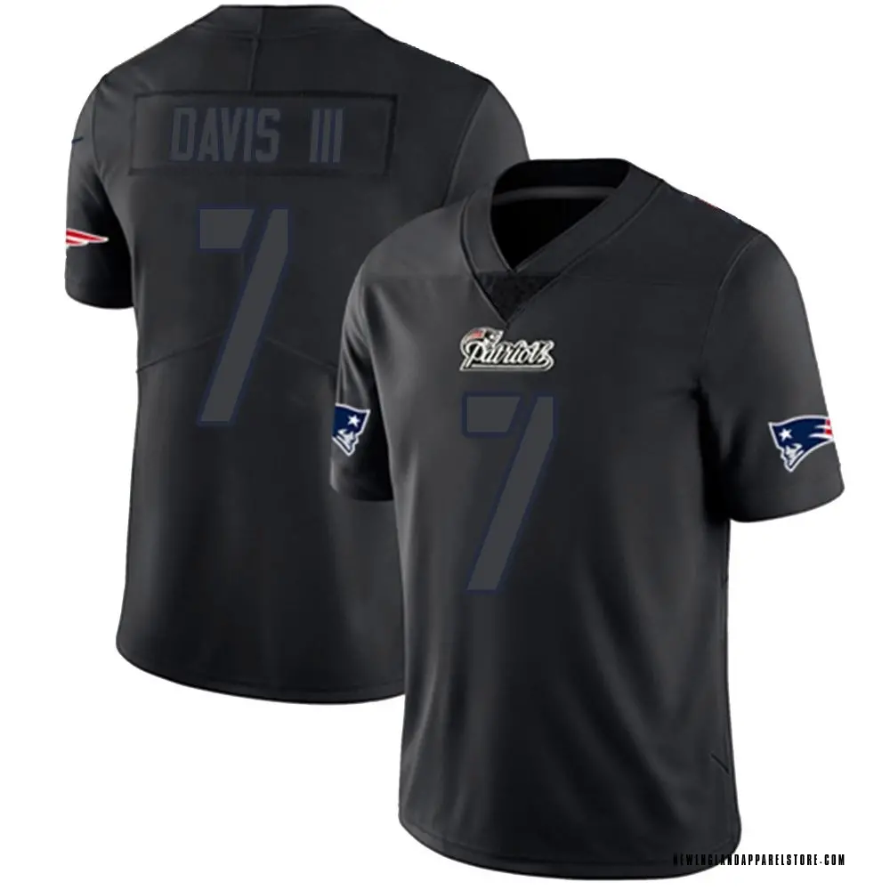 Carlton Davis III Youth Limited Black Impact New England Patriots Jersey