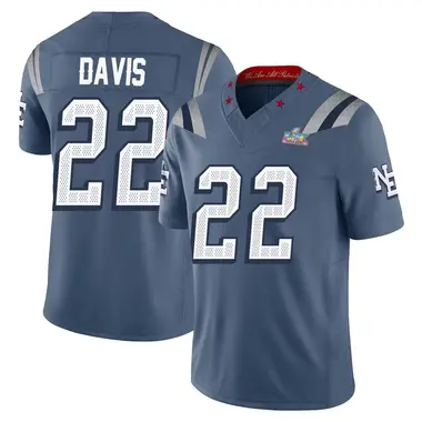 Cody Davis Men's Limited Blue New England Patriots Storm 2025 Rivalries Collection Super Bowl LX Patch Jersey