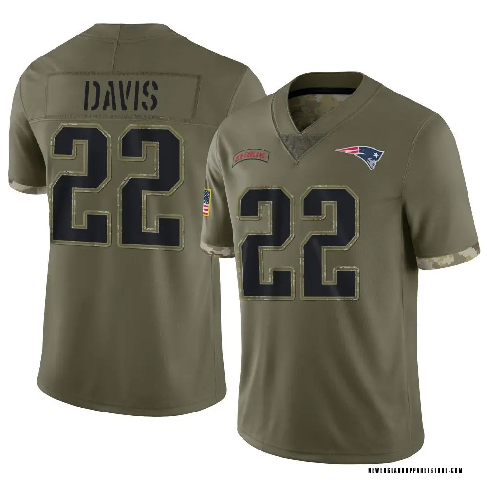 Cody Davis Men's Limited Olive New England Patriots 2022 Salute To Service Jersey