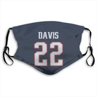 Cody Davis Name & Number Navy New England Patriots Face Mask