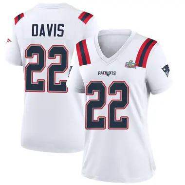 Cody Davis Women's Game White New England Patriots Super Bowl LX Patch Jersey