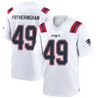 Cole Fotheringham Men's Game White New England Patriots Jersey