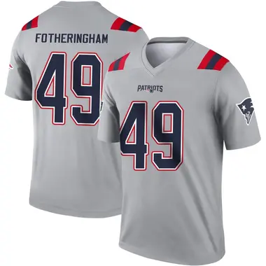 Cole Fotheringham Men's Legend Gray New England Patriots Inverted Jersey
