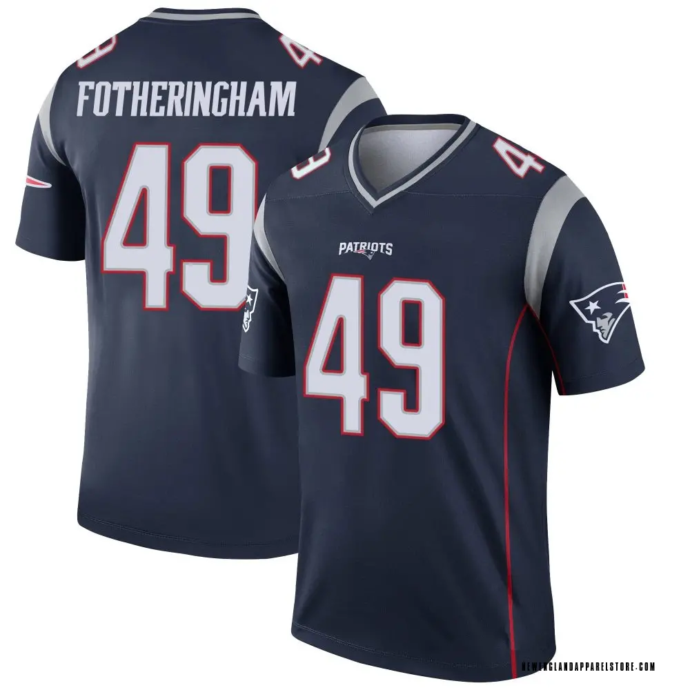 Cole Fotheringham Men's Legend Navy New England Patriots Jersey