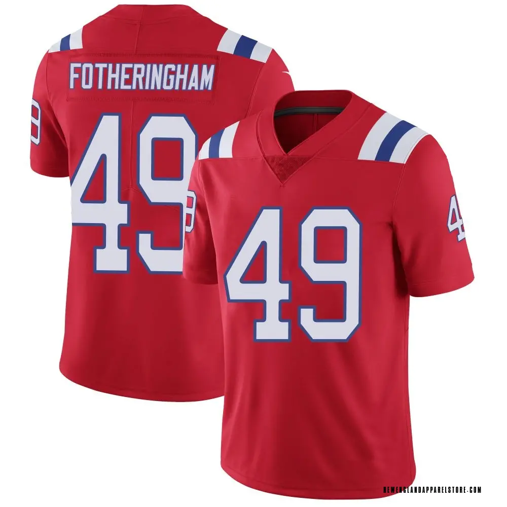 Cole Fotheringham Men's Limited Red New England Patriots Vapor Untouchable Alternate Jersey