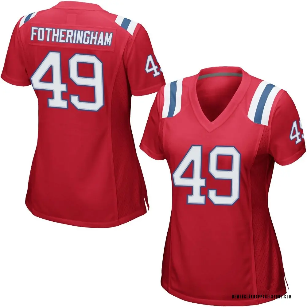 Cole Fotheringham Women's Game Red New England Patriots Alternate Jersey