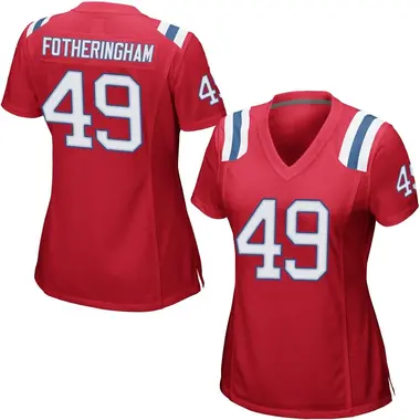 Cole Fotheringham Women's Game Red New England Patriots Alternate Jersey