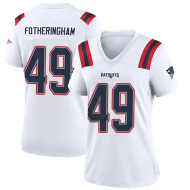 Cole Fotheringham Women's Game White New England Patriots Jersey