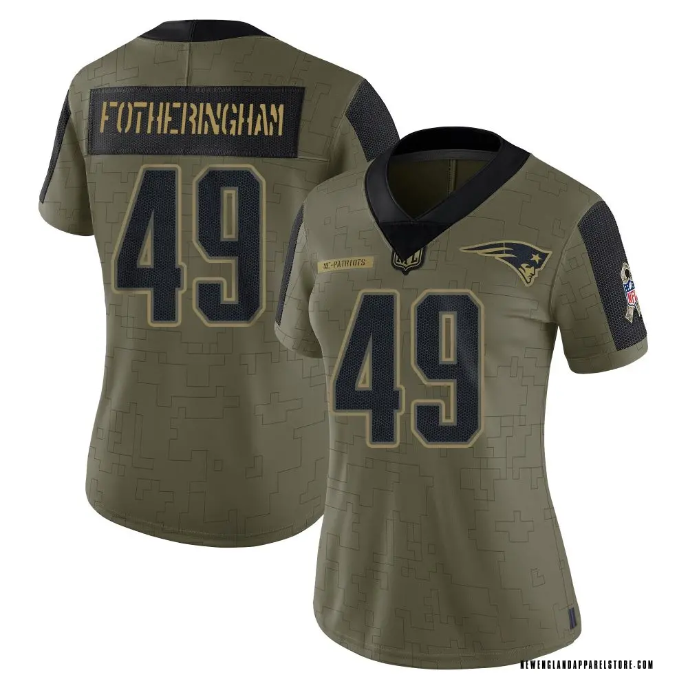 Cole Fotheringham Women's Limited Olive New England Patriots 2021 Salute To Service Jersey