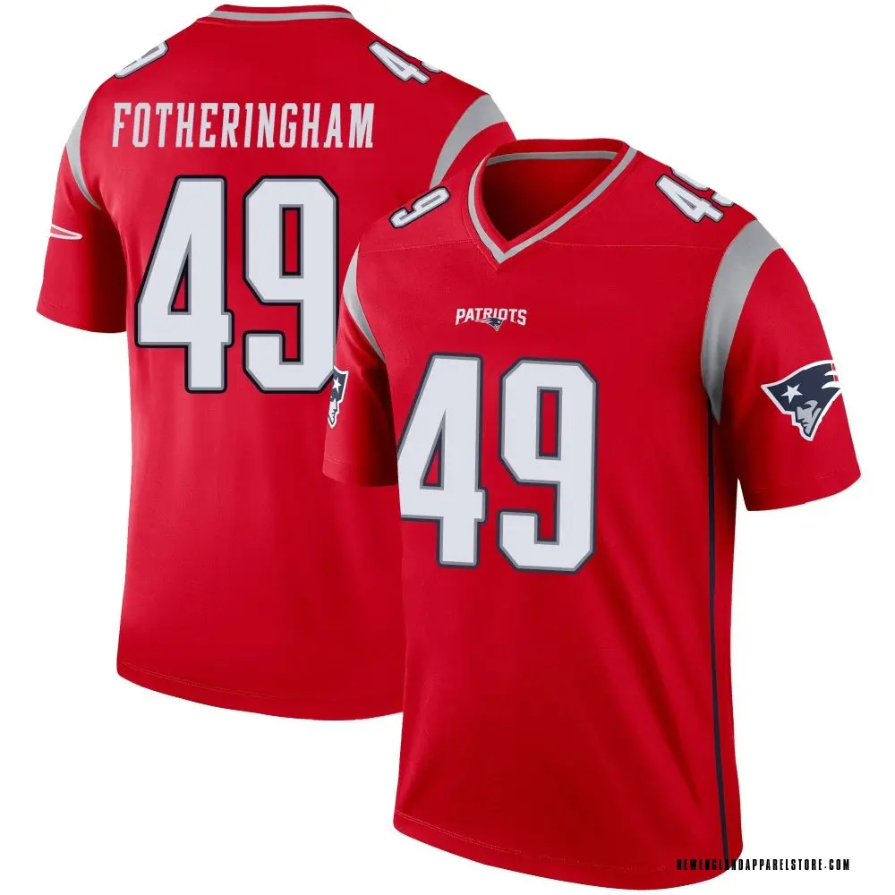 Cole Fotheringham Youth Legend Red New England Patriots Inverted Jersey