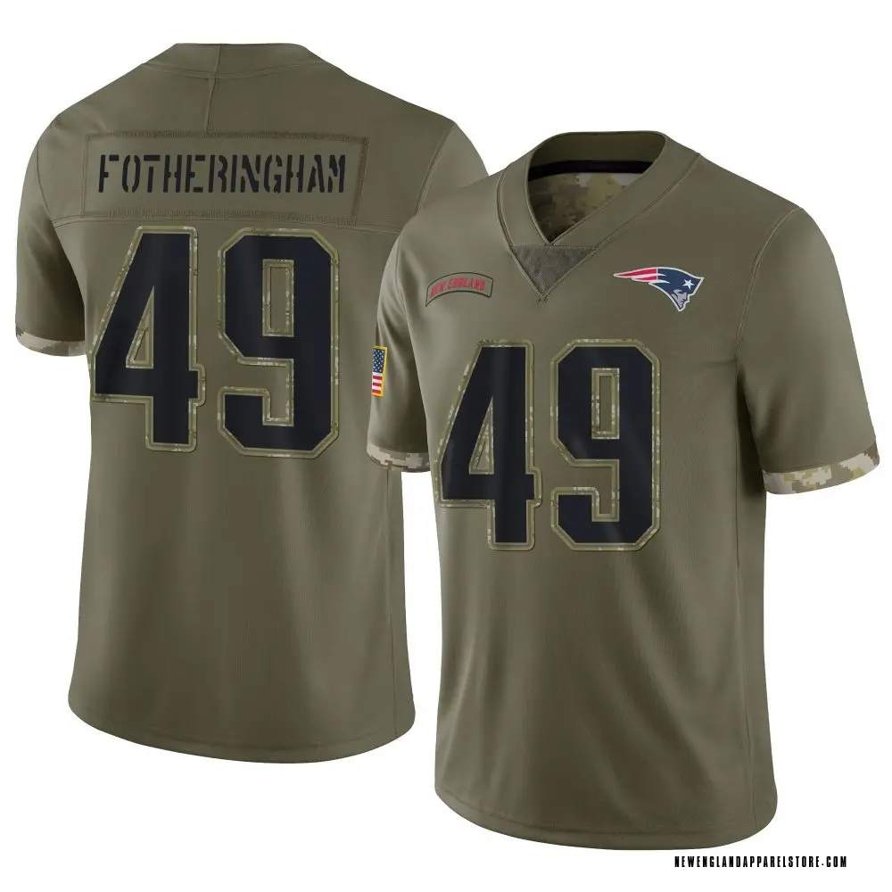 Cole Fotheringham Youth Limited Olive New England Patriots 2022 Salute To Service Jersey