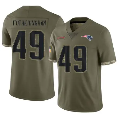 Cole Fotheringham Youth Limited Olive New England Patriots 2022 Salute To Service Jersey