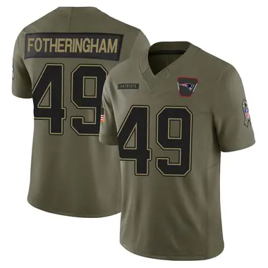 Cole Fotheringham Youth Limited Olive New England Patriots 2025 Salute to Service Jersey