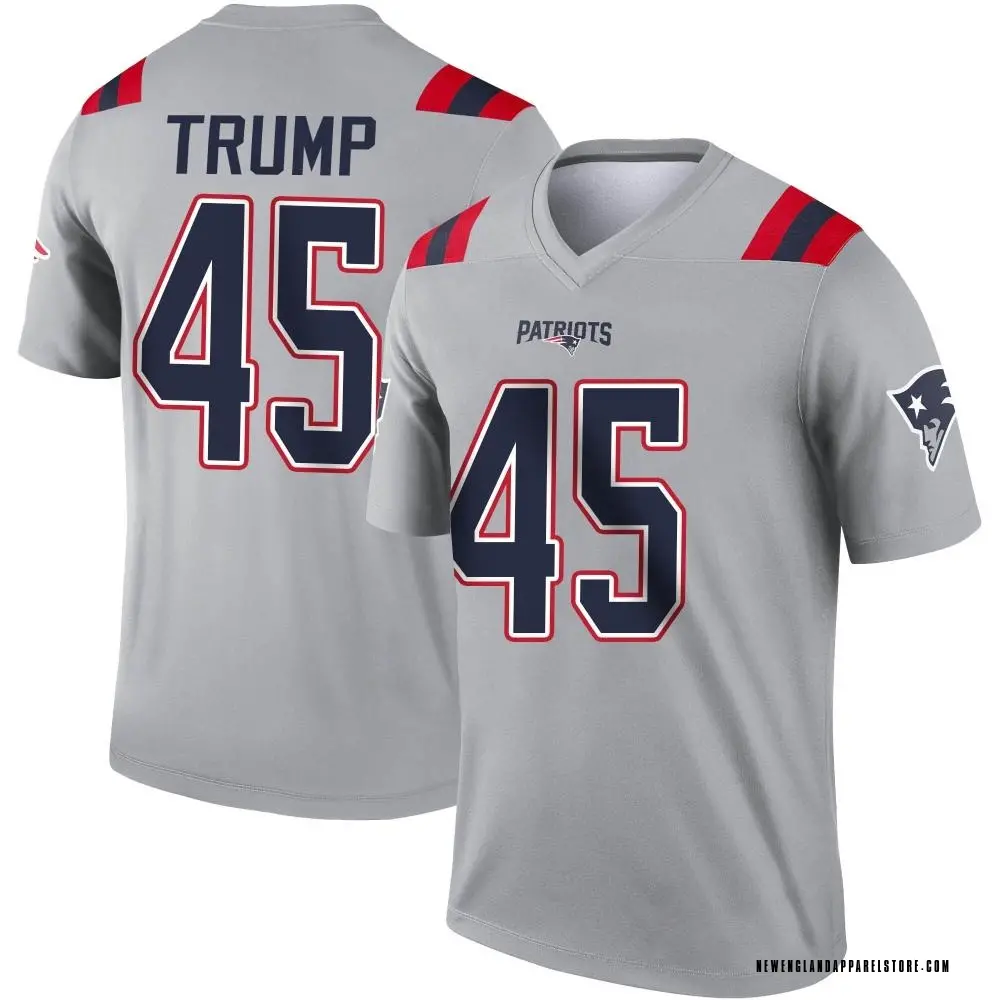 Donald Trump Men's Legend Gray New England Patriots Inverted Jersey