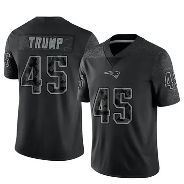 Donald Trump Men's Limited Black New England Patriots Reflective Jersey
