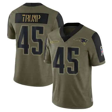 Donald Trump Men's Limited Olive New England Patriots 2021 Salute To Service Jersey