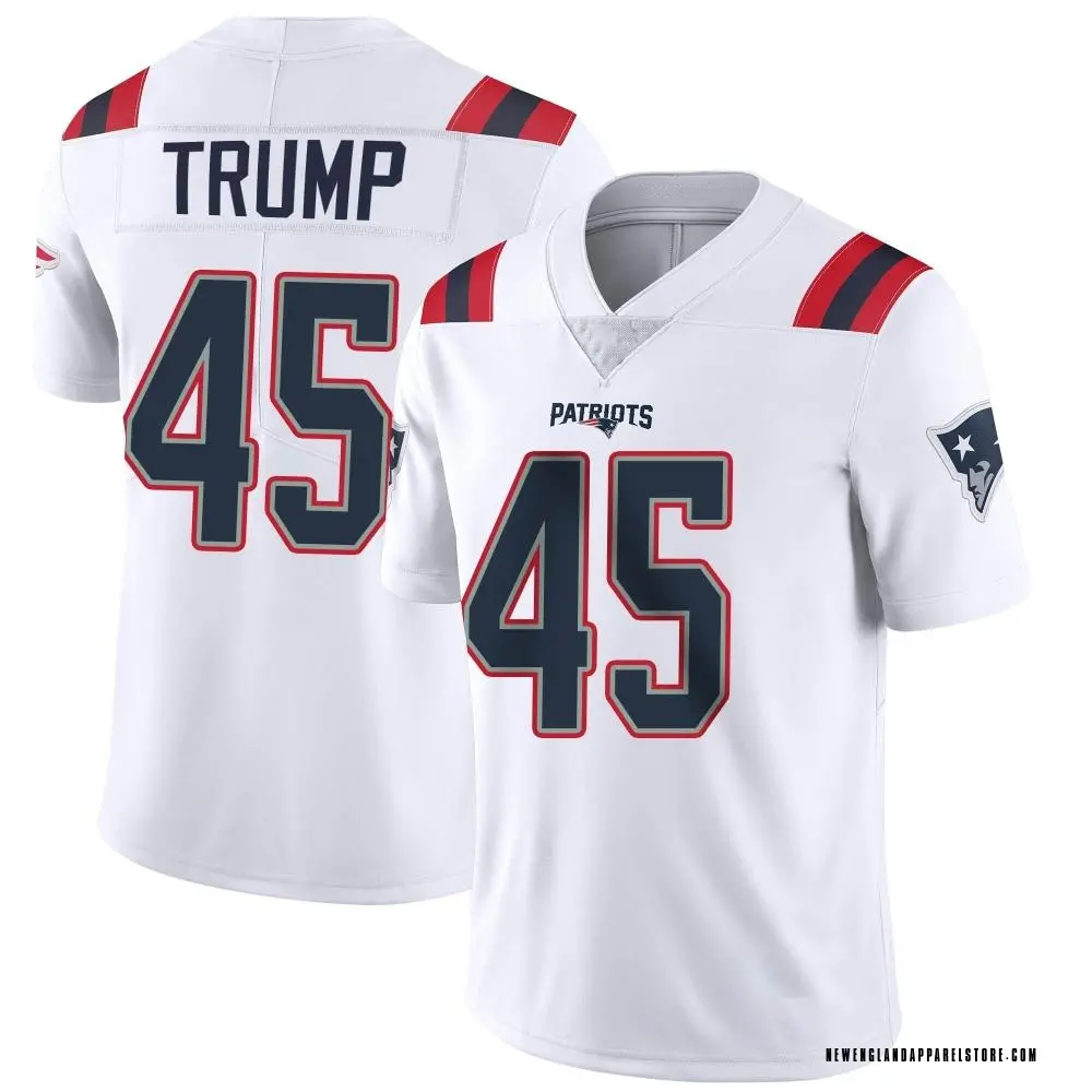 Donald Trump Men's Limited White New England Patriots Vapor Untouchable Jersey