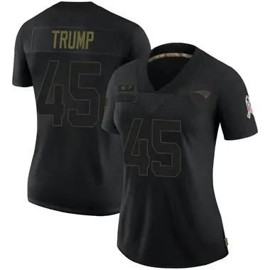 Donald Trump Women's Limited Black New England Patriots 2020 Salute To Service Jersey