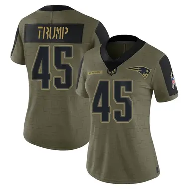 Donald Trump Women's Limited Olive New England Patriots 2021 Salute To Service Jersey