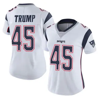Donald Trump Women's Limited White New England Patriots Vapor Untouchable Jersey