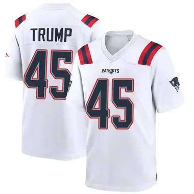 Donald Trump Youth Game White New England Patriots Jersey