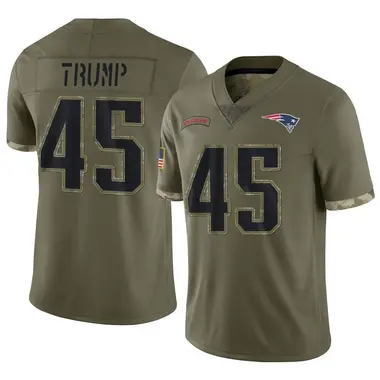 Donald Trump Youth Limited Olive New England Patriots 2022 Salute To Service Jersey