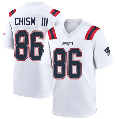Efton Chism III Men's Game White New England Patriots Jersey