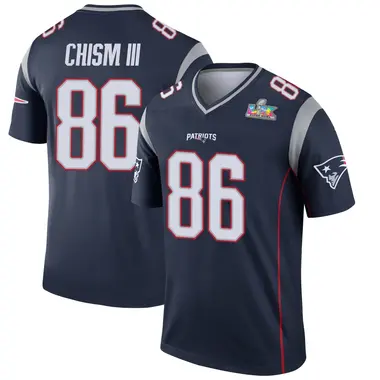 Efton Chism III Men's Legend Navy New England Patriots Super Bowl LX Patch Jersey
