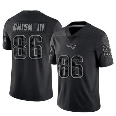 Efton Chism III Men's Limited Black New England Patriots Reflective Jersey